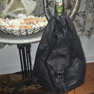 A.S.98 Black Leather Backpack